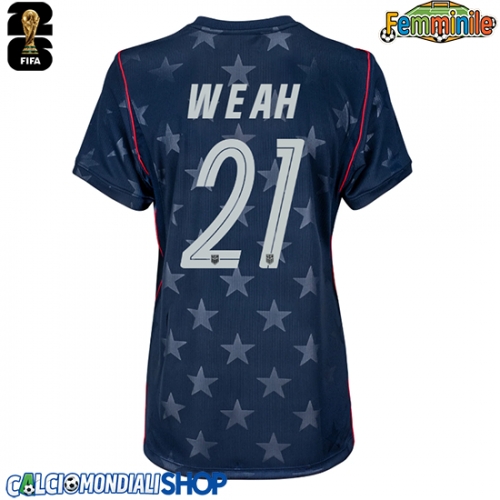 Maglie da calcio Stati Uniti Timothy Weah #21 Seconda Maglia Femminile Mondiali 2026  Manica Corta